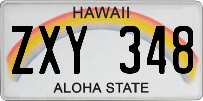 HI license plate ZXY348