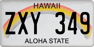 HI license plate ZXY349
