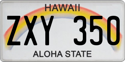 HI license plate ZXY350