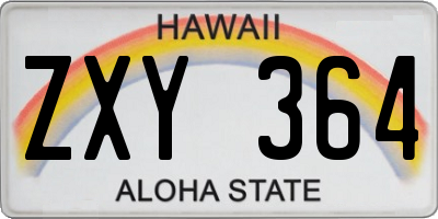 HI license plate ZXY364