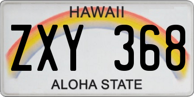 HI license plate ZXY368