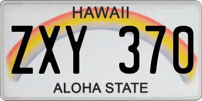 HI license plate ZXY370