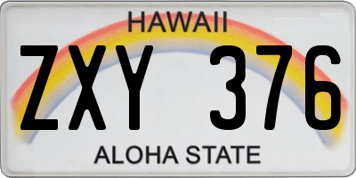 HI license plate ZXY376