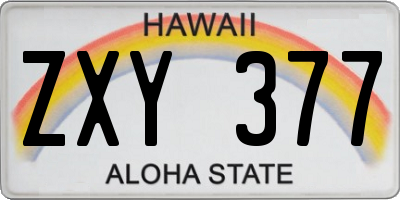 HI license plate ZXY377
