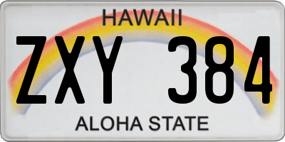 HI license plate ZXY384