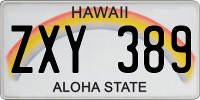 HI license plate ZXY389