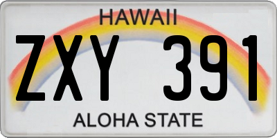 HI license plate ZXY391