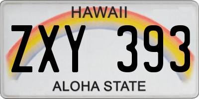 HI license plate ZXY393