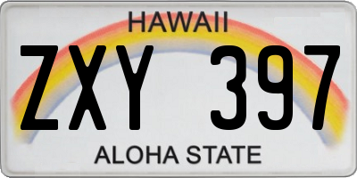 HI license plate ZXY397