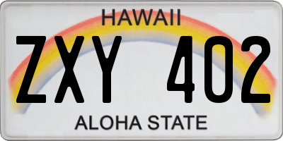 HI license plate ZXY402