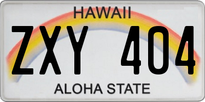 HI license plate ZXY404