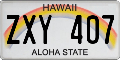 HI license plate ZXY407