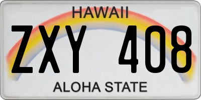HI license plate ZXY408