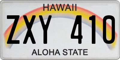 HI license plate ZXY410