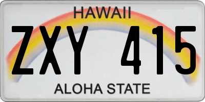 HI license plate ZXY415