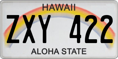 HI license plate ZXY422