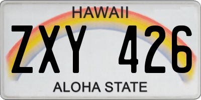 HI license plate ZXY426