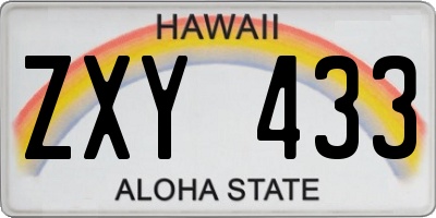 HI license plate ZXY433