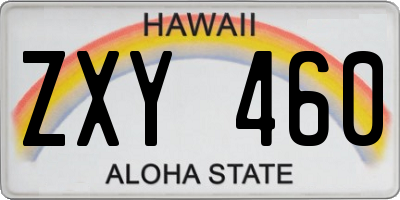 HI license plate ZXY460