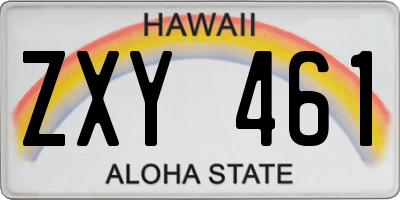 HI license plate ZXY461