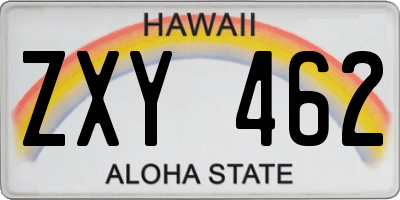 HI license plate ZXY462