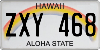 HI license plate ZXY468