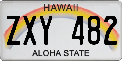 HI license plate ZXY482