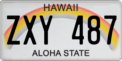 HI license plate ZXY487