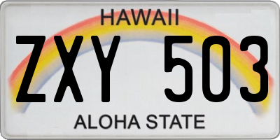 HI license plate ZXY503