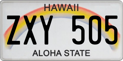 HI license plate ZXY505