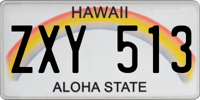 HI license plate ZXY513