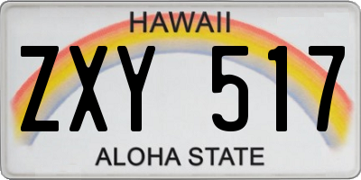 HI license plate ZXY517