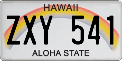HI license plate ZXY541