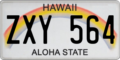 HI license plate ZXY564