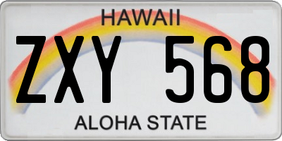HI license plate ZXY568