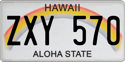 HI license plate ZXY570