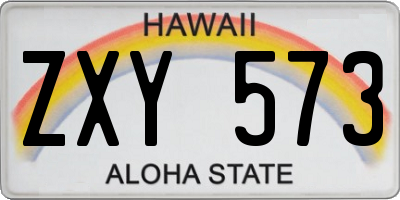 HI license plate ZXY573
