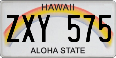 HI license plate ZXY575