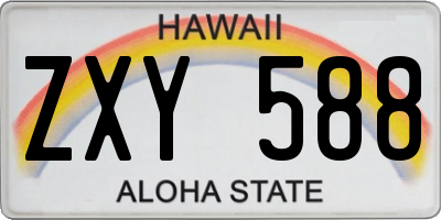 HI license plate ZXY588