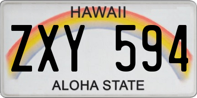 HI license plate ZXY594