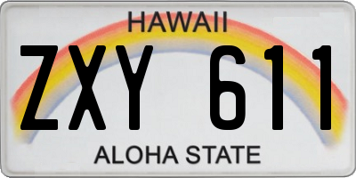 HI license plate ZXY611