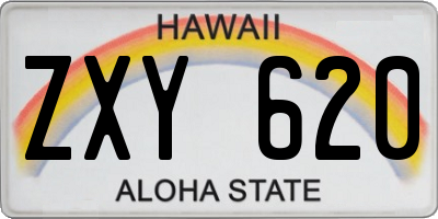 HI license plate ZXY620