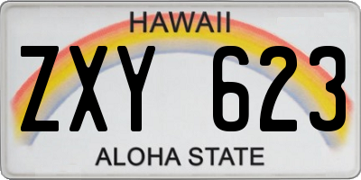 HI license plate ZXY623