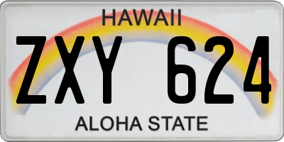 HI license plate ZXY624