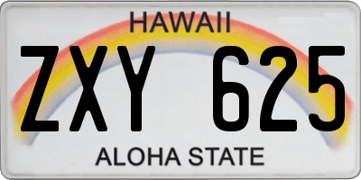 HI license plate ZXY625