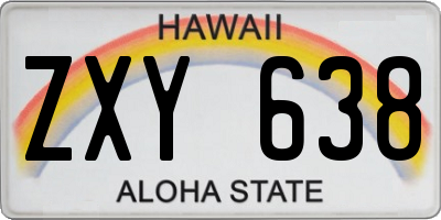 HI license plate ZXY638