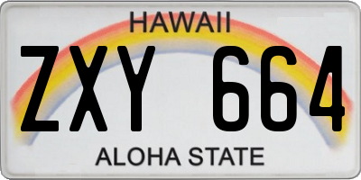 HI license plate ZXY664