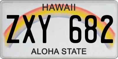 HI license plate ZXY682