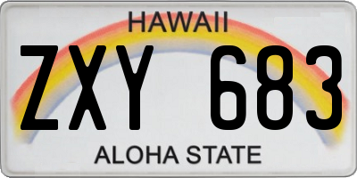HI license plate ZXY683