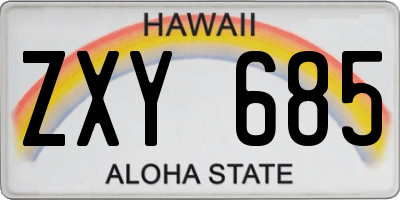 HI license plate ZXY685